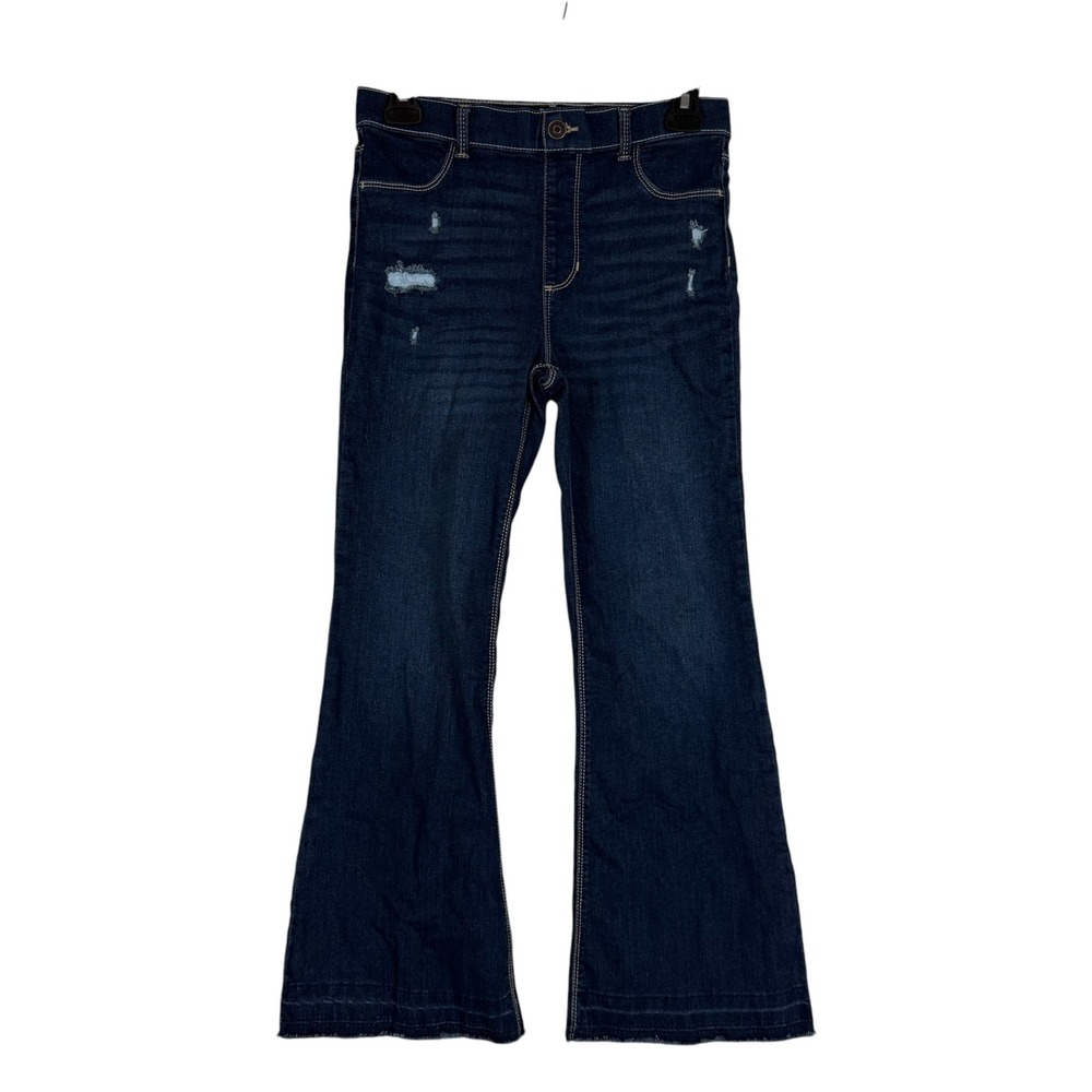 Wonder Nation Jeans Girls L 10-12 Plus Blue Flare Jegging Distressed Denim